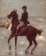 Max Liebermann Reiter am Strand nach links France oil painting artist